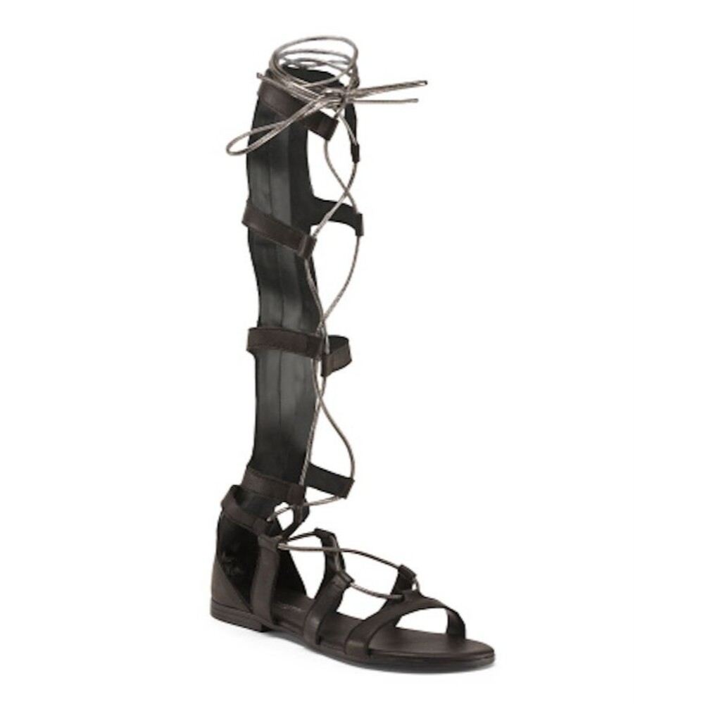 Mila Paoli Black Leather Gladiator Sandal